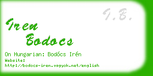 iren bodocs business card