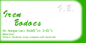 iren bodocs business card